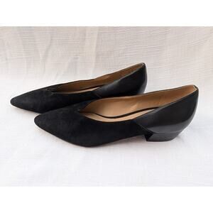 Naturalizer Womens Betty Black Leather Suede Pump Heel Pointed Toe 7M
